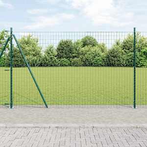 Ograja s stebrom Zelena 1,2 x 25 m Jeklo in PVC
