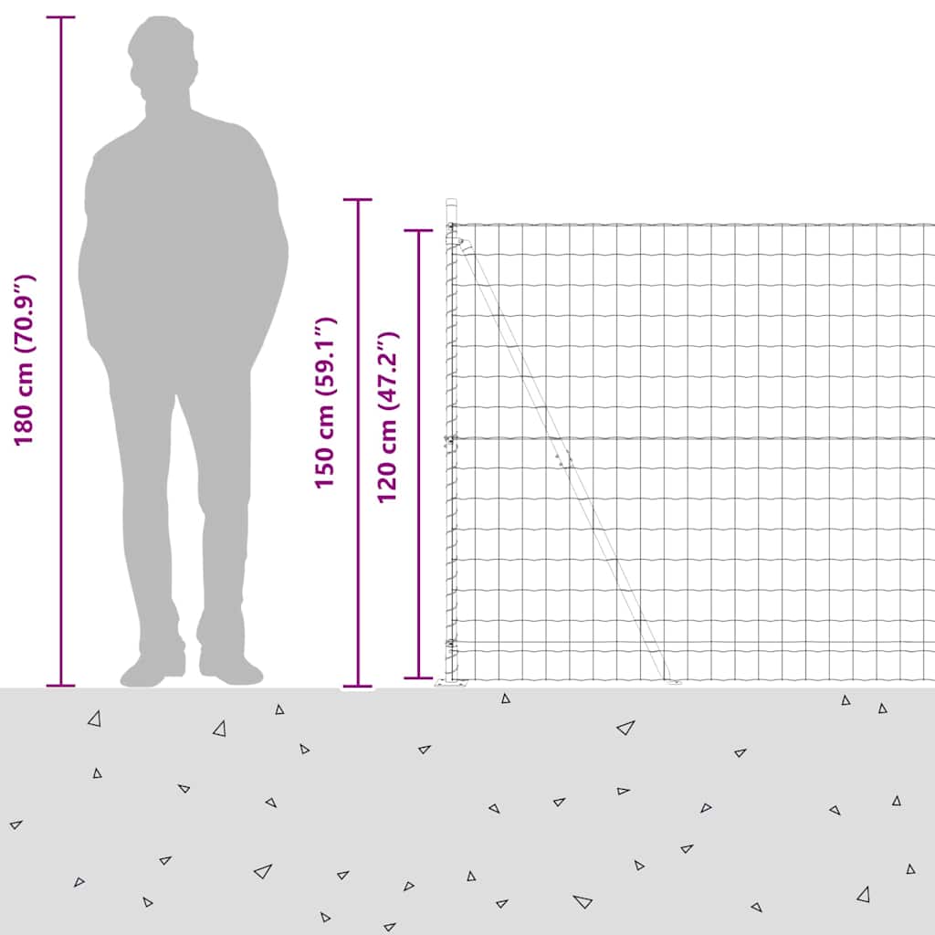 Plot s sloupkem Zelená 1,2 x 25 m Ocel a PVC - obrázek 17