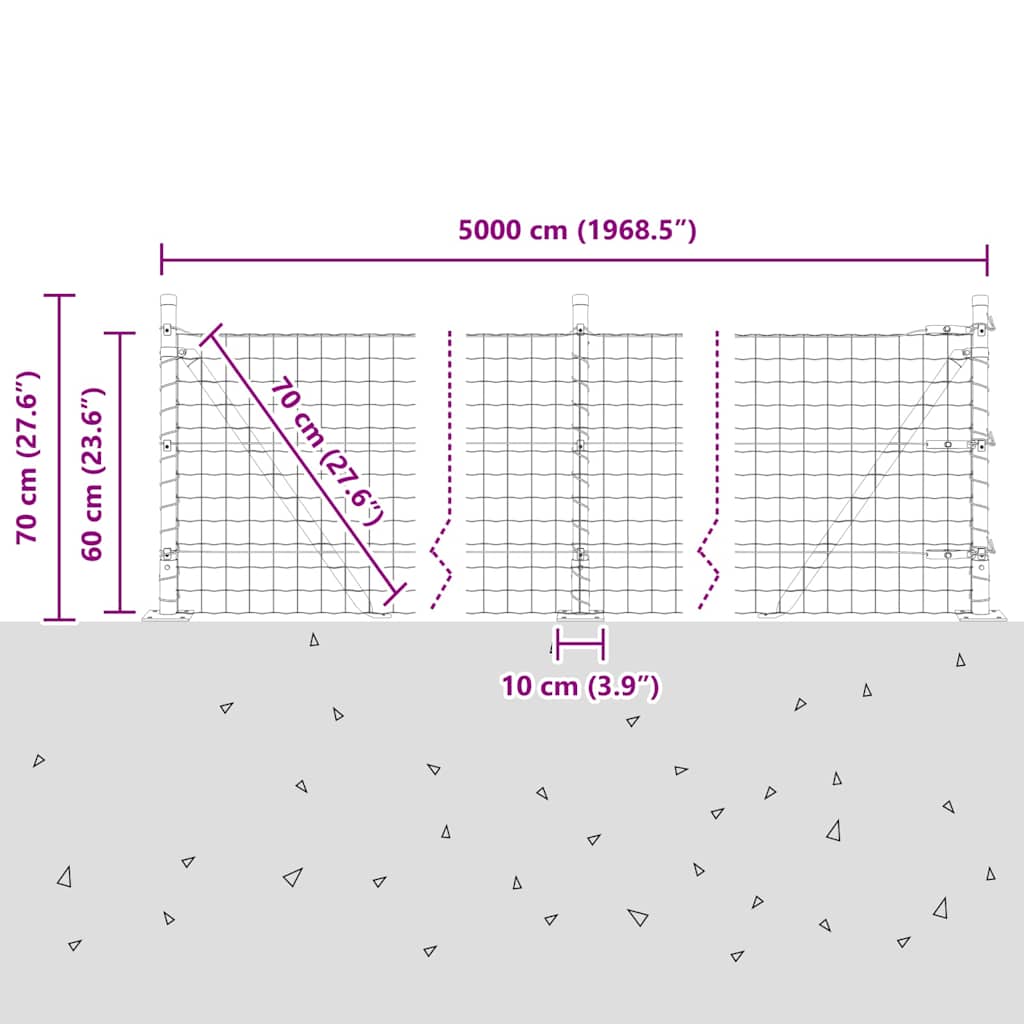 Plot s sloupkem Zelená 0,6 x 50 m Ocel a PVC - obrázek 15