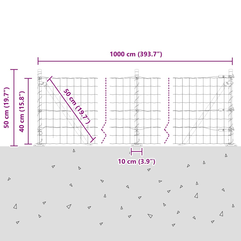 Plot s sloupkem Zelená 0,4 x 10 m Ocel a PVC - obrázek 15