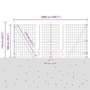 Evropský plot s betonovou základnou 10 x 1,0 m Zelená Síťovina - obrázek 15