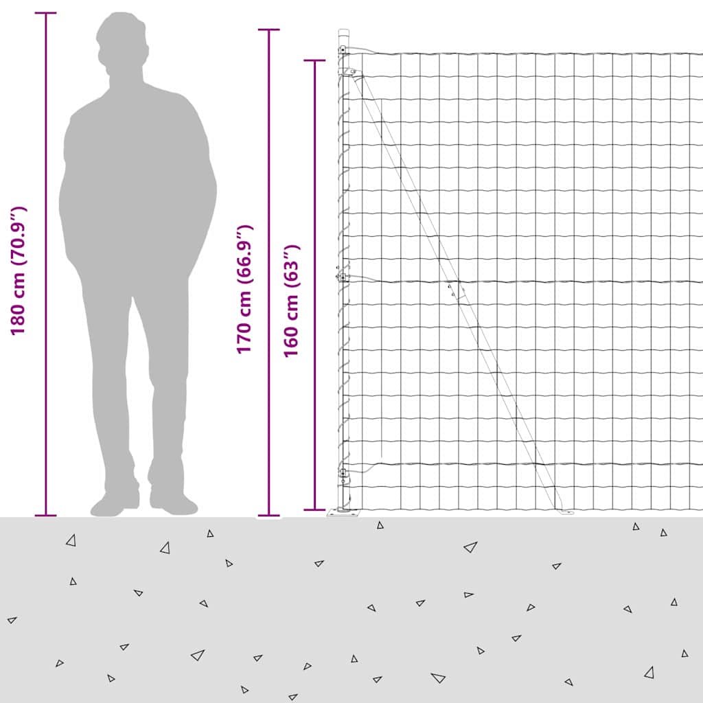 Plot s sloupkem Zelená 1,6 x 10 m Ocel a PVC - obrázek 17