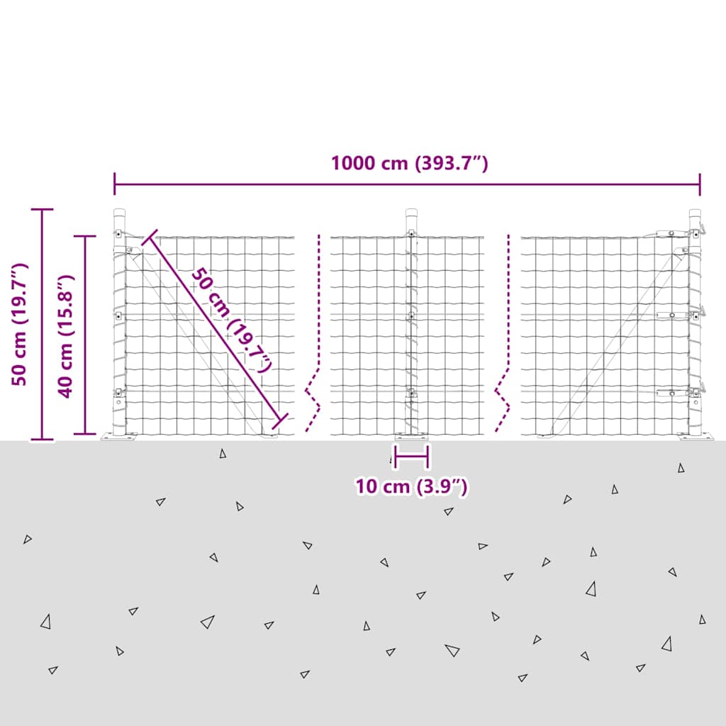 Plot s sloupkem Šedá 0,4 x 10 m Ocel a PVC - obrázek 15