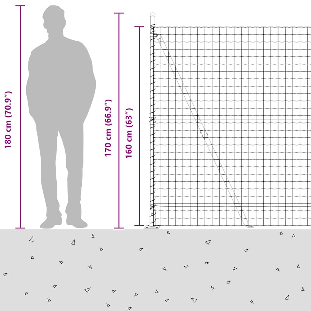 Plot s sloupkem Šedá 1,6 x 10 m Ocel a PVC - obrázek 17