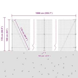 Evropský plot s betonovou základnou 10 x 1,6 m Šedá Síťovina - obrázek 15