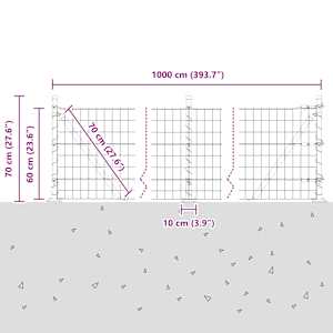 Evropský plot s betonovou základnou 10 x 0,6 m Šedá Síťovina - obrázek 15