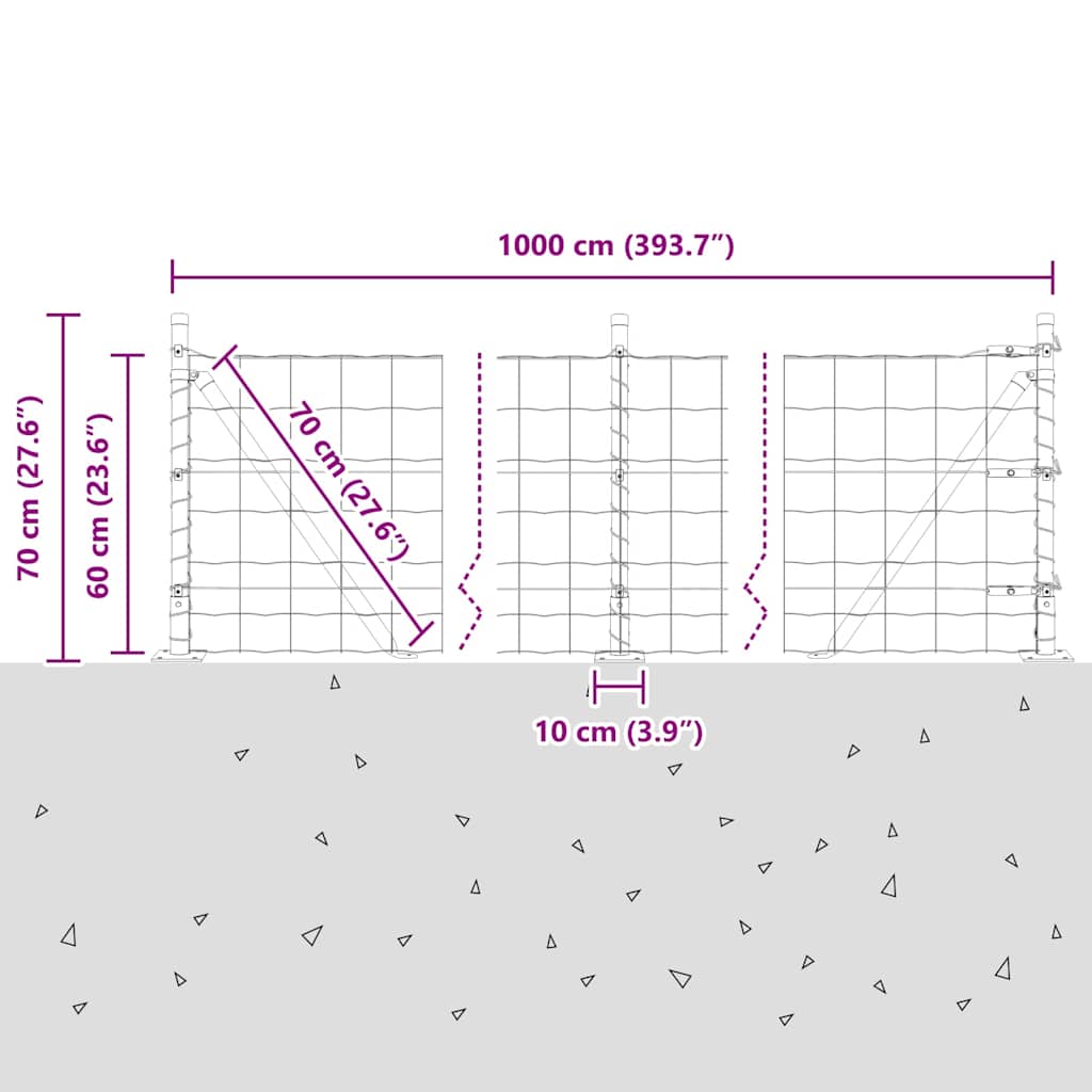 Plot s sloupkem Šedá 0,6 x 10 m Ocel a PVC - obrázek 15