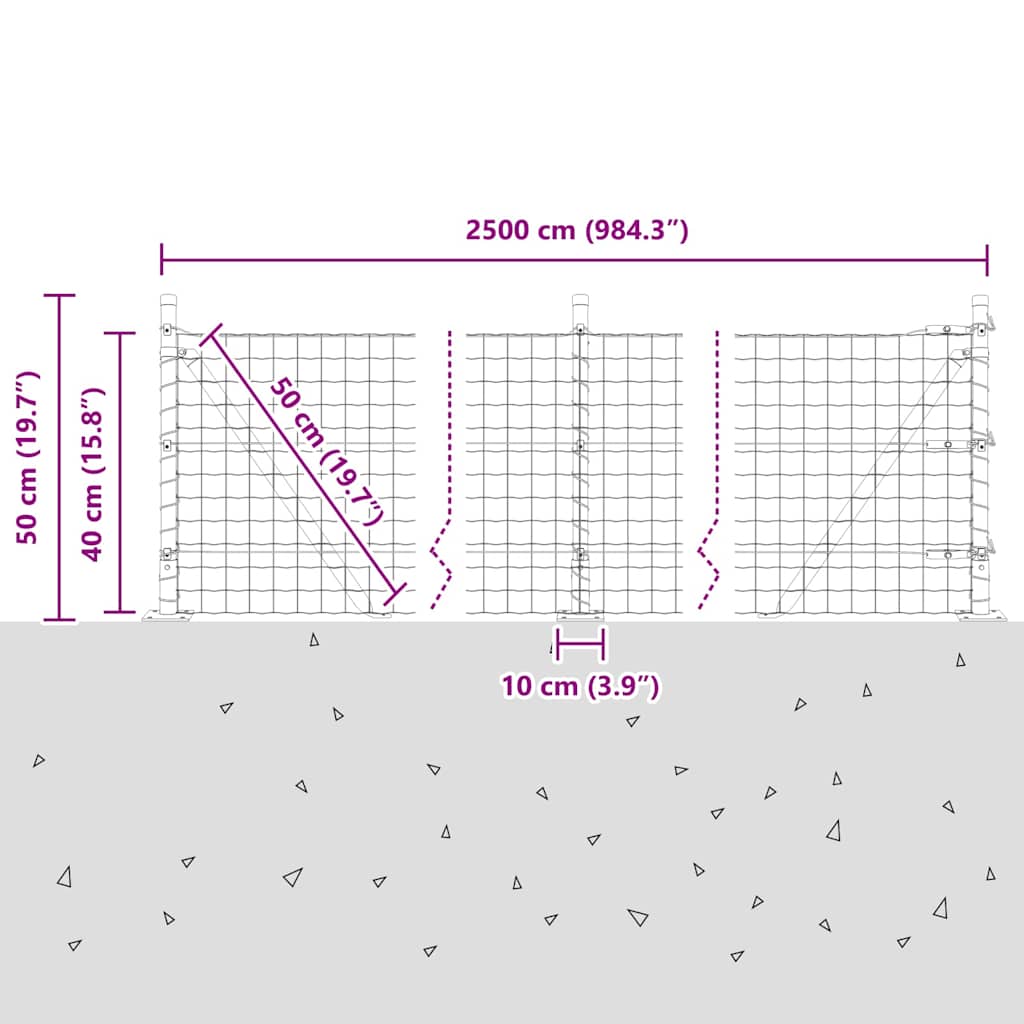 Plot s sloupkem Šedá 0,4 x 25 m Ocel a PVC - obrázek 15