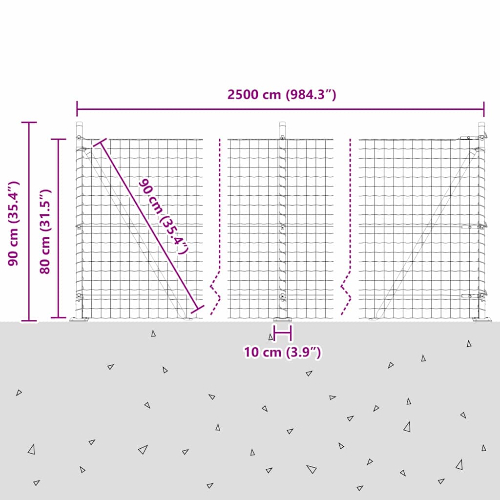 Plot s sloupkem Šedá 0,8 x 25 m Ocel a PVC - obrázek 15