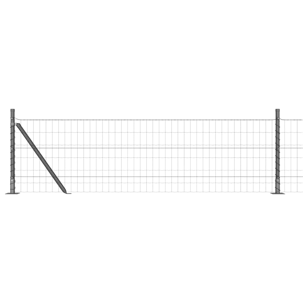 vidaXL Kerítés oszlopokkal Szürke 0,4 x 25 m Acél