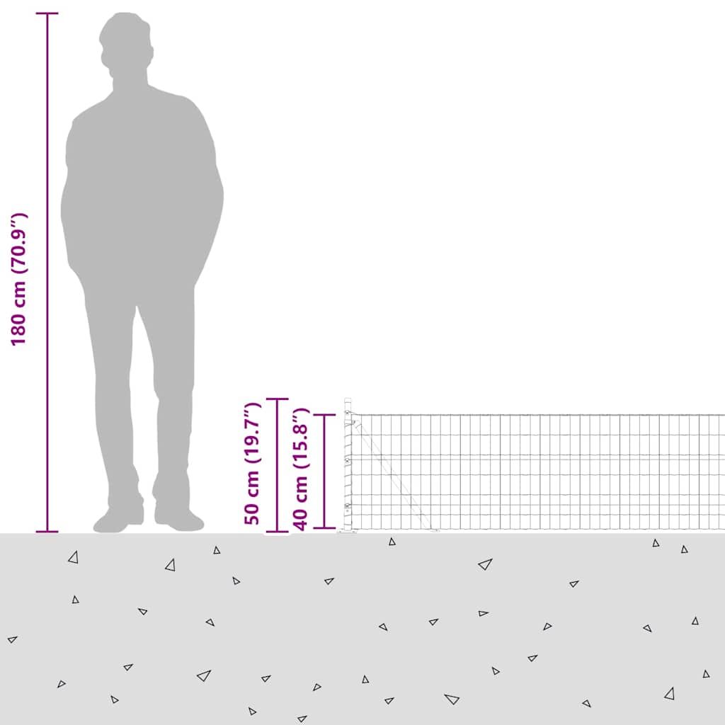 Plot s sloupkem Šedá 0,4 x 25 m Ocel a PVC - obrázek 17