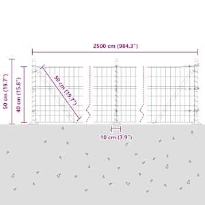 Plot s sloupkem Šedá 0,4 x 25 m Ocel a PVC - obrázek 15