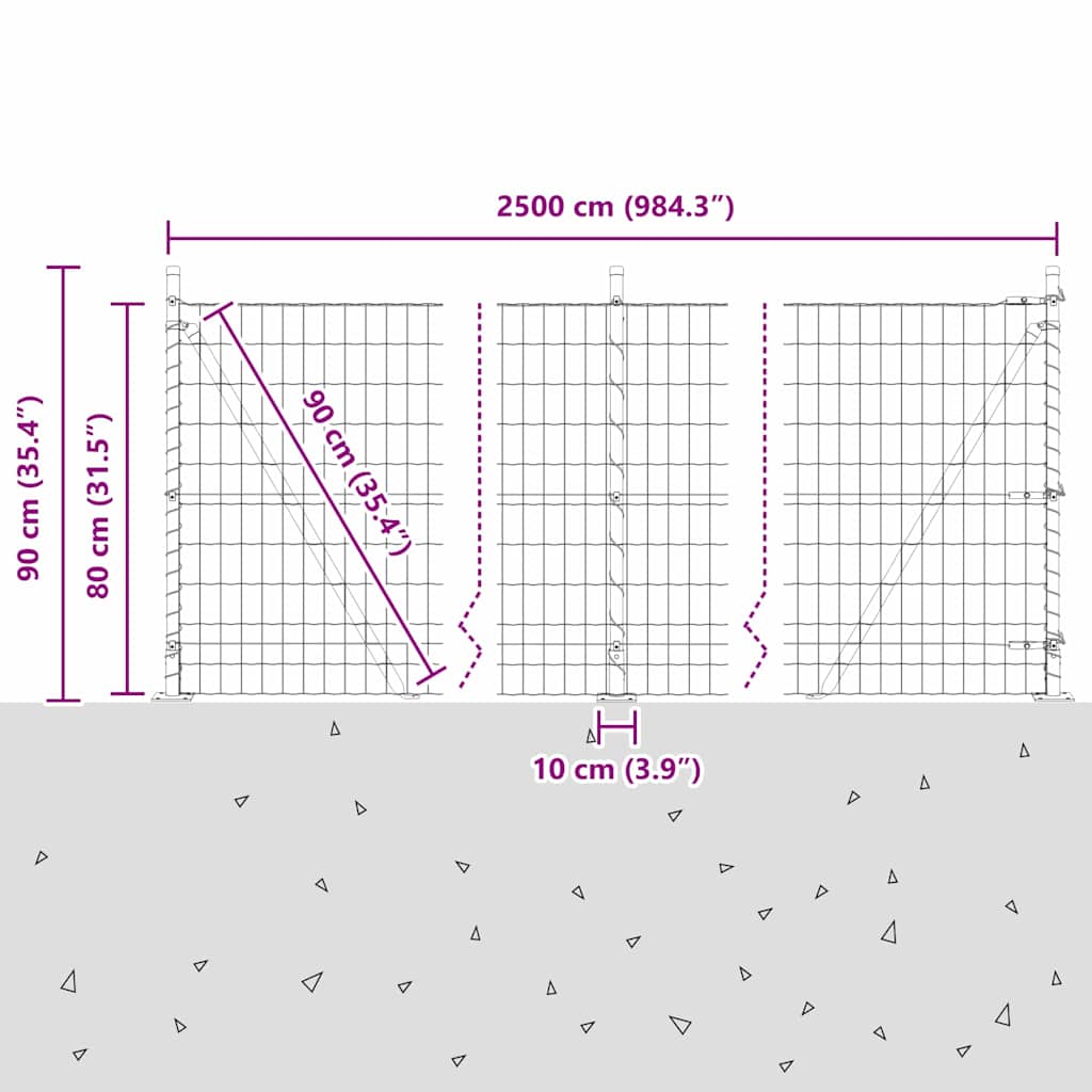 Plot s sloupkem Šedá 0,8 x 25 m Ocel a PVC - obrázek 15