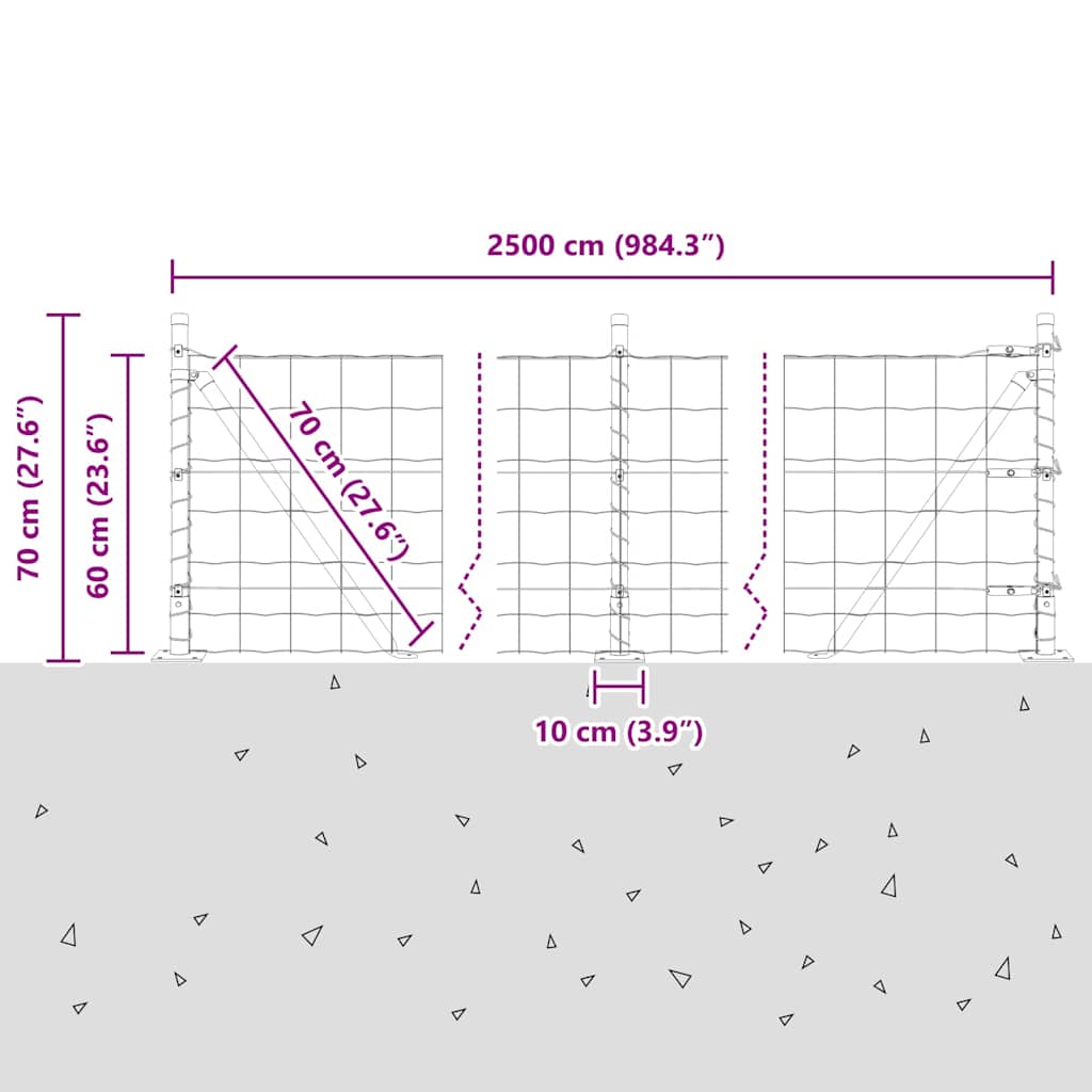 Plot s sloupkem Šedá 0,6 x 25 m Ocel a PVC - obrázek 15