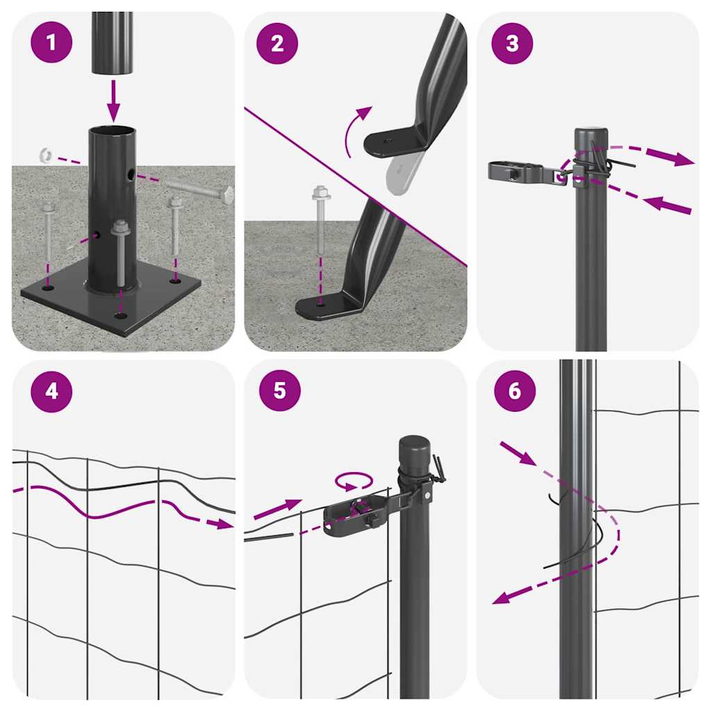 Kerítés oszlopokkal Szürke 0,6 x 10 m Acél és PVC