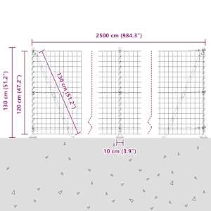 Plot s sloupkem Šedá 1,2 x 25 m Ocel - obrázek 15