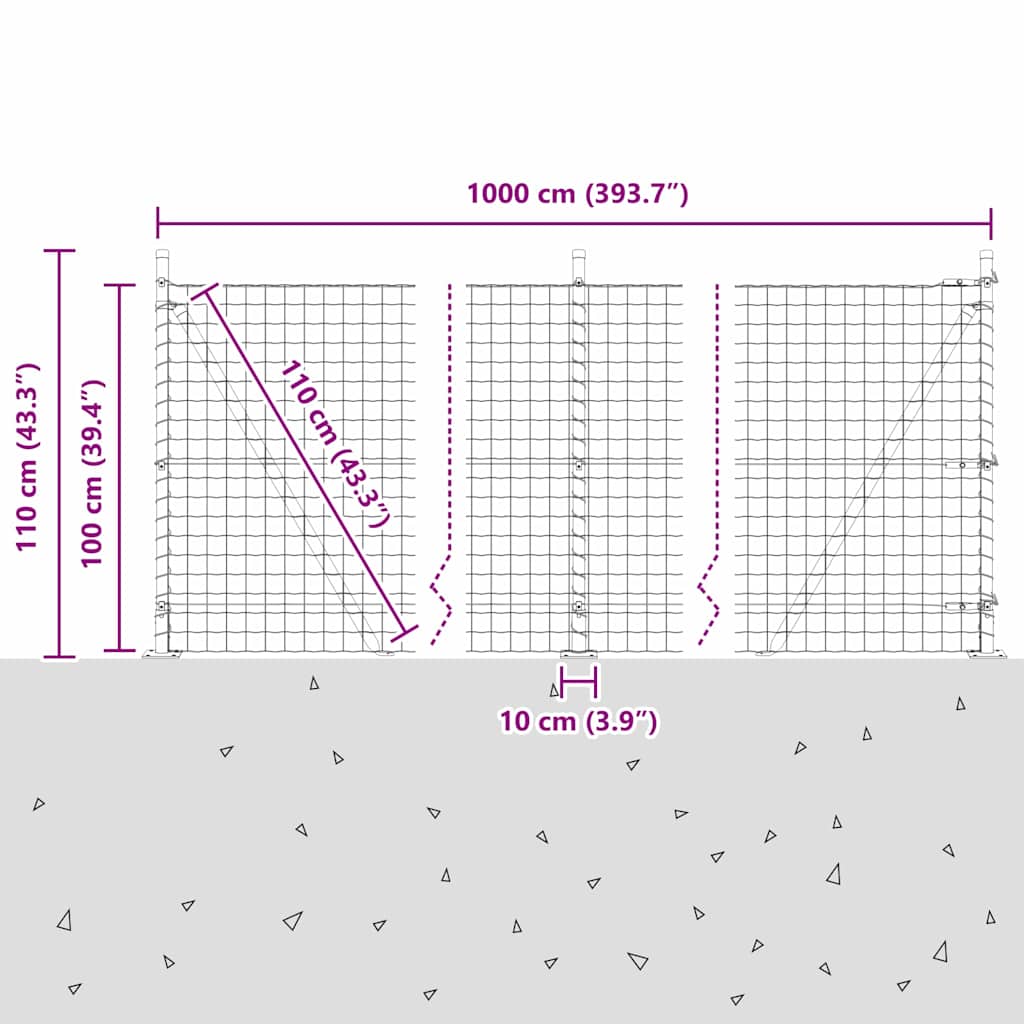 Plot s sloupkem Stříbrná 1 x 10 m Ocel - obrázek 15