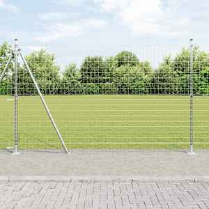 Ograja s stebrom srebrna 1,6 x 10 m Jeklo