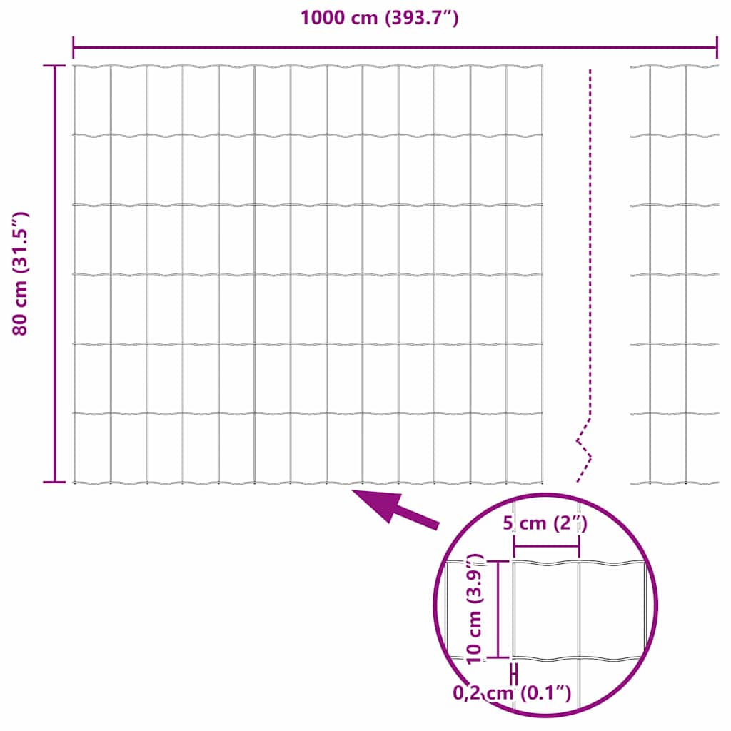Plot s sloupkem Stříbrná 0,8 x 10 m Ocel - obrázek 16
