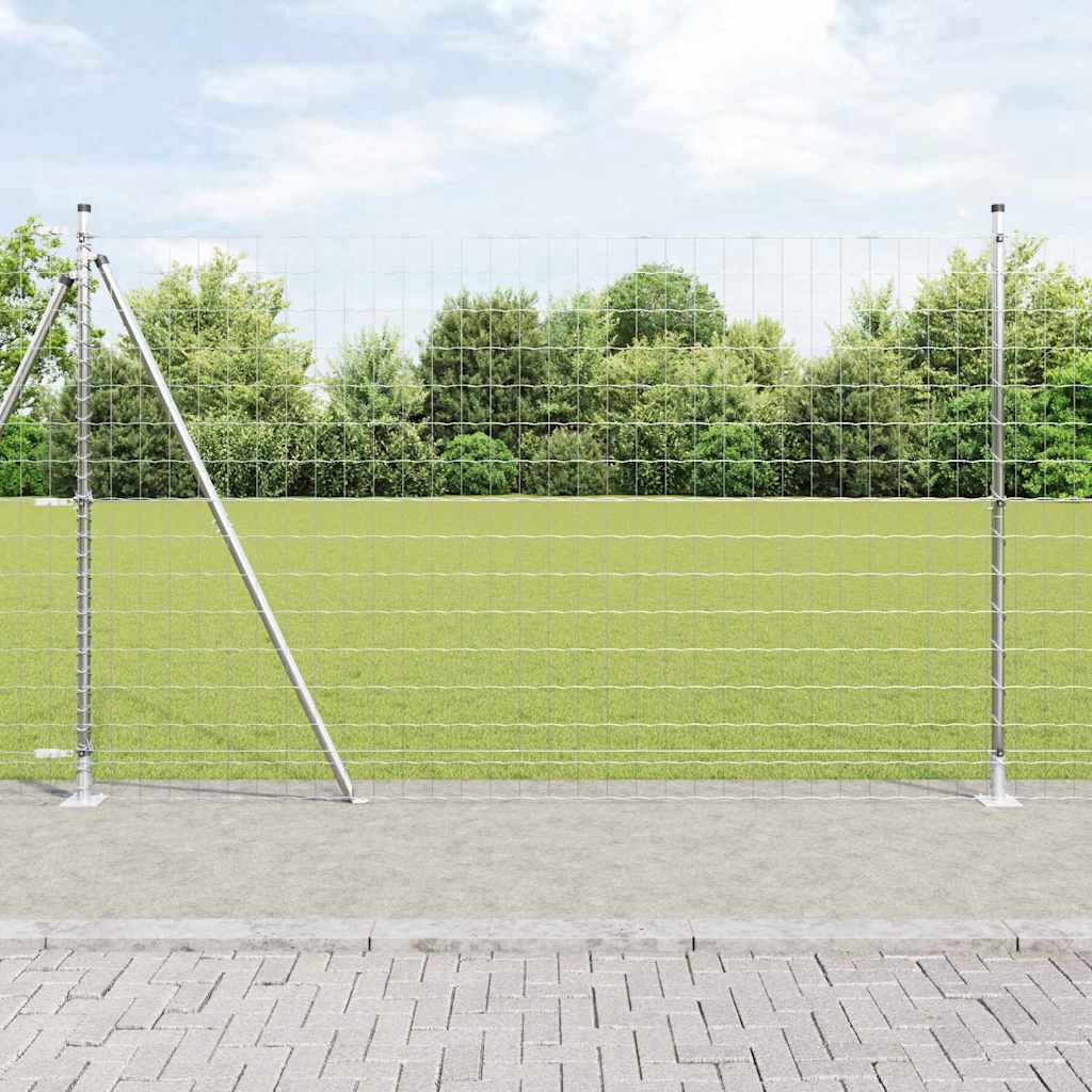 Euro Hegn med 7 Flangede Poster 1,4x10 m Galvaniseret Stål