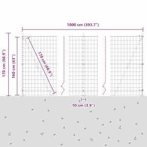 Evropský plot s betonovou základnou 10 x 1,6 m Pozinkovaná ocel - obrázek 15