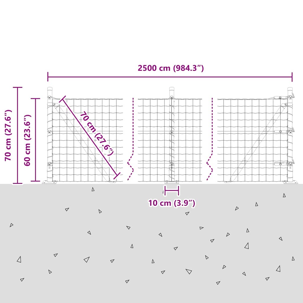 Plot s sloupkem Stříbrná 0,6 x 25 m Ocel - obrázek 15