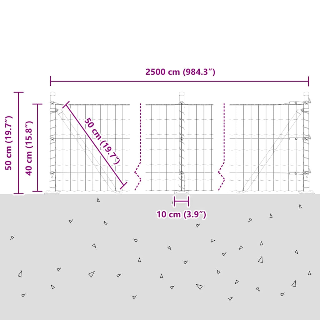 Plot s sloupkem Stříbrná 0,4 x 25 m Ocel - obrázek 15