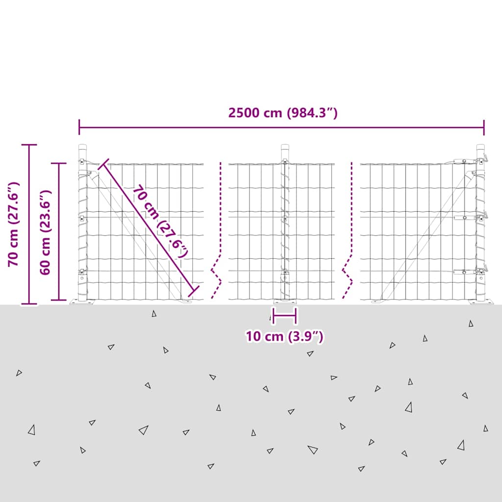 Plot s sloupkem Stříbrná 0,6 x 25 m Ocel - obrázek 15