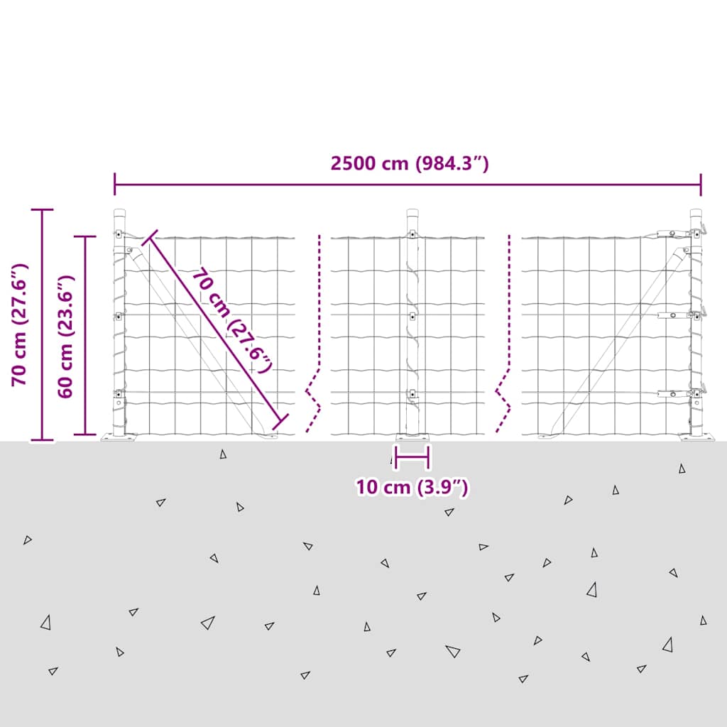 Plot s sloupkem Stříbrná 0,6 x 25 m Ocel - obrázek 15