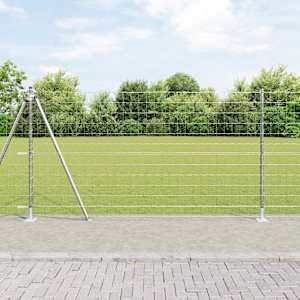 Ograja s stebrom srebrna 1,2 x 25 m Jeklo