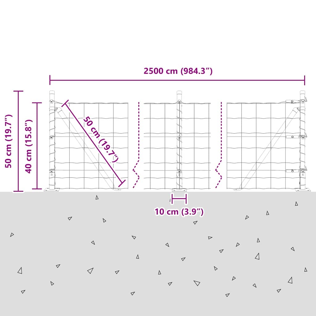Plot s sloupkem Stříbrná 0,4 x 25 m Ocel - obrázek 15
