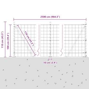 Evropský plot s betonovou základnou 25 x 1 m Pozinkovaná ocel - obrázek 15