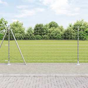 Ograja s stebrom srebrna 1,2 x 25 m Jeklo