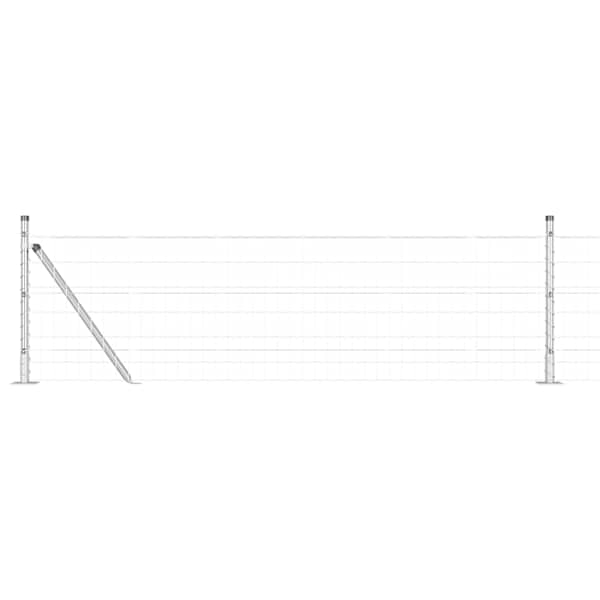vidaXL Noodi Euro Aed Betoonalusel 50 x 0,4 m Tsingitud teras H&otilde;bedane