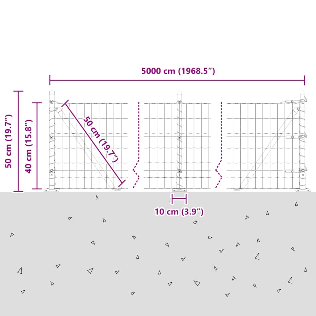 Plot s sloupkem Stříbrná 0,4 x 50 m Ocel - obrázek 15