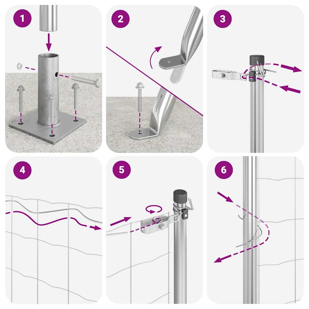 Kerítés oszlopokkal Ezüst 0,6 x 50 m Acél