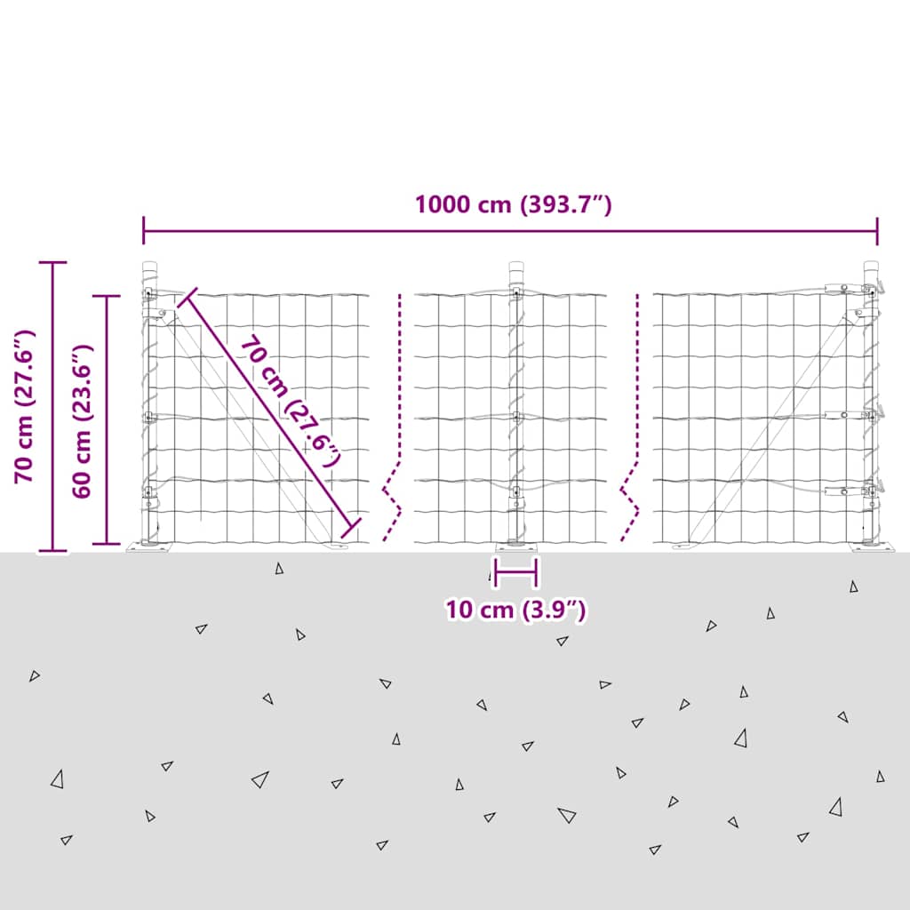 Plot s sloupkem Stříbrná 0,6 x 10 m Ocel - obrázek 15