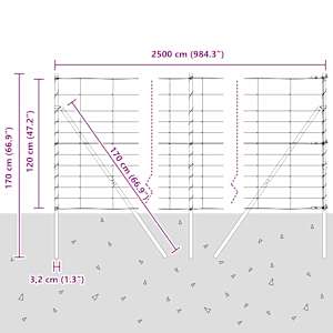 Zemní fixační svařovaný drátěný plot 25 x 1,2 m Stříbrná - obrázek 13