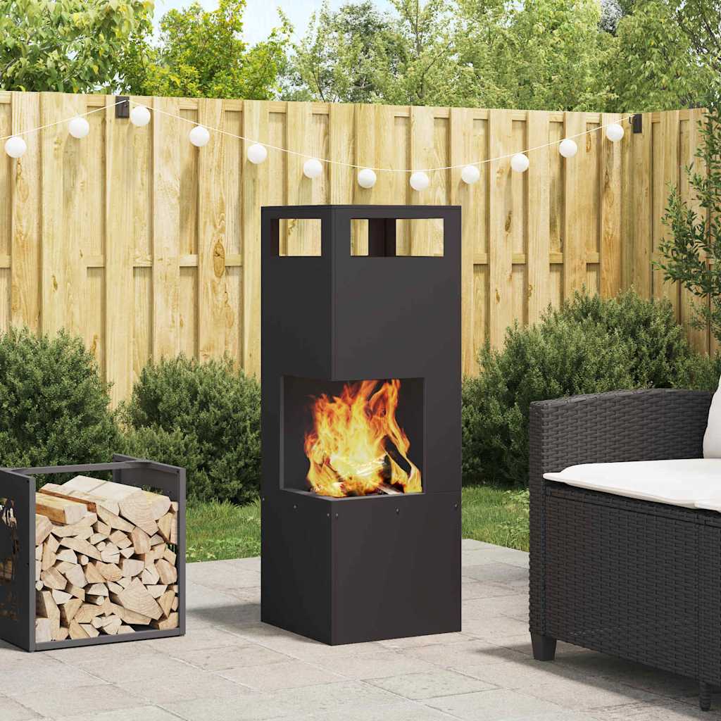 Fyrfadslys Fyrretræ Sort 35x35x100 cm Stål