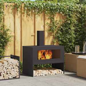 Ogenj Črna 80 x 50 x 96 cm Mlinjeni jeklo