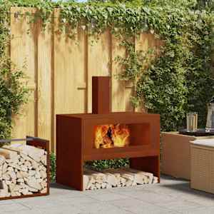 Ogenj Rjava 80 x 50 x 96 cm Vremensko odporno jeklo