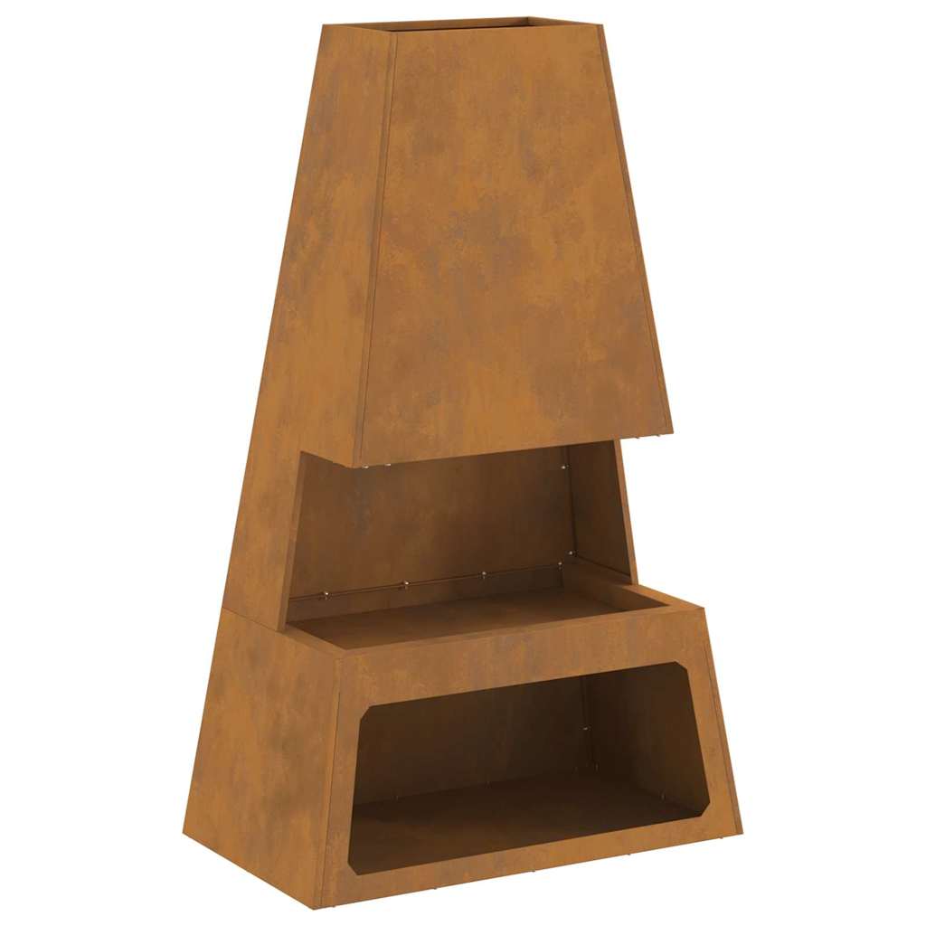vidaXL Cuptor de foc Maro 60 x 35 x 100 cm