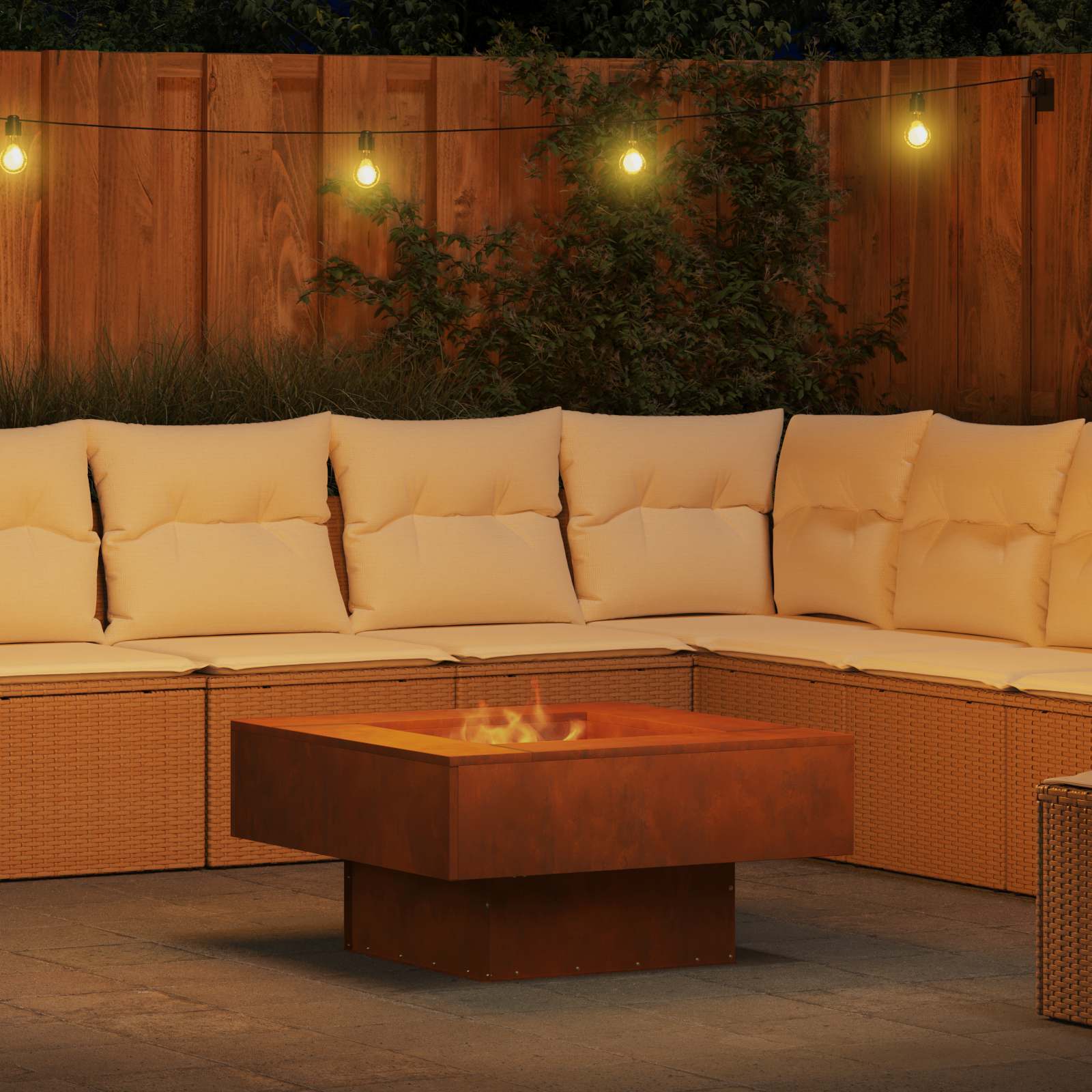 Tulisija Ruskea 80 x 80 x 40 cm Kulunut Teräs - Image 4