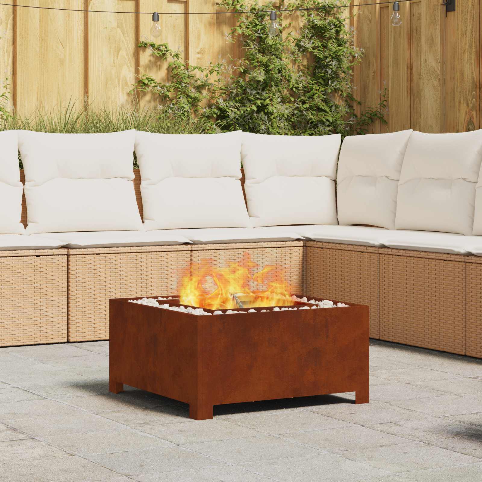 Ogenj Rjava 60 x 60 x 30 cm Vremensko odporno jeklo