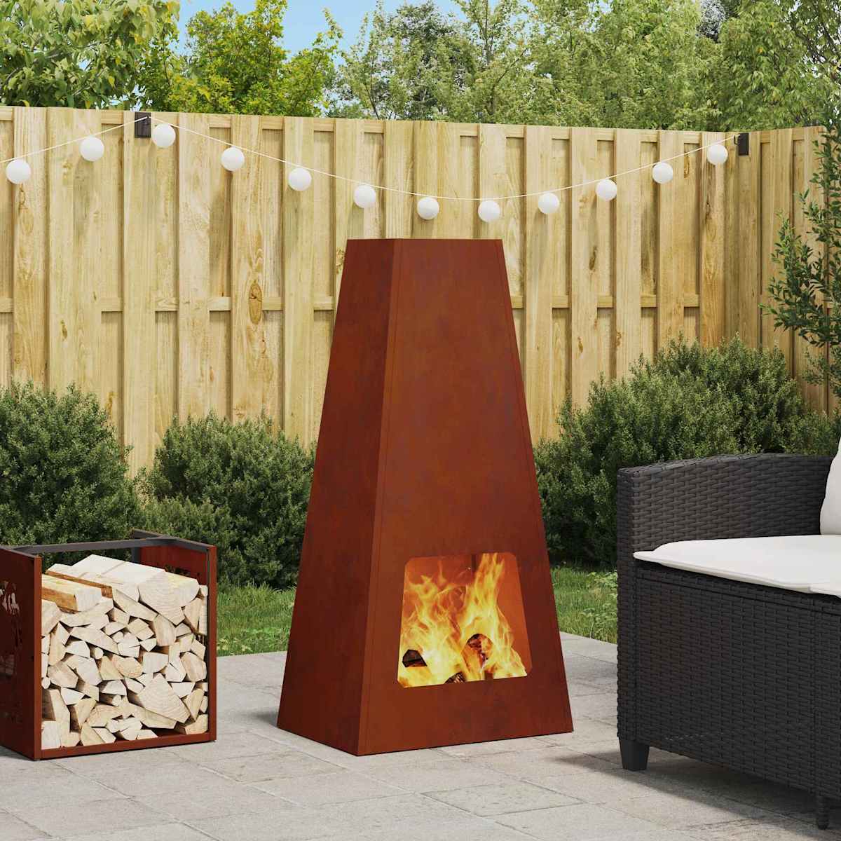 Ildskål Rusten 50 x 35 x 100 cm Cortenstål