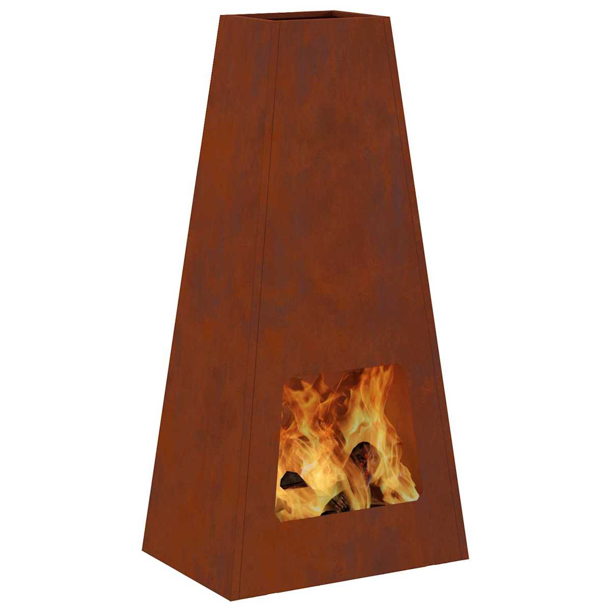 Ildskål Rusten 50 x 35 x 100 cm Cortenstål - Billede 3