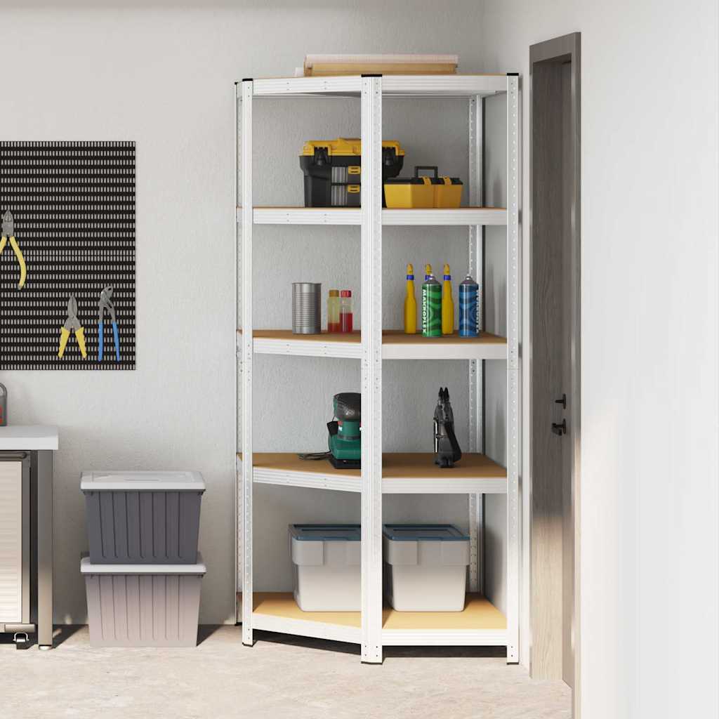 Hjørnehylde med hylde Sølv 90 x 90 x 198 cm Konstrueret træ