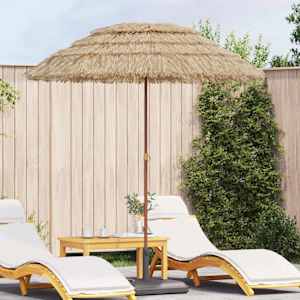 Plažni dežnik Naravna 160 x 160 x 196 cm Poliester in jeklo