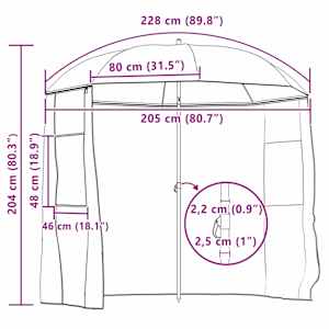 Rybářský deštník 228 x 204 cm Oxford Polyester Žlutá armádní - obrázek 12