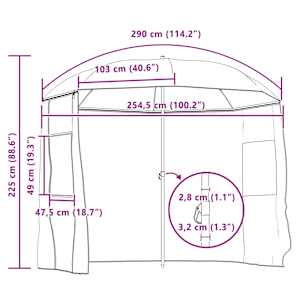 Rybářský deštník 290 x 225 cm Oxford Polyester Žlutá armádní - obrázek 12